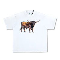 White Texas Longhorn Bull Urban Heavy Tee - LillyAllenDesigns