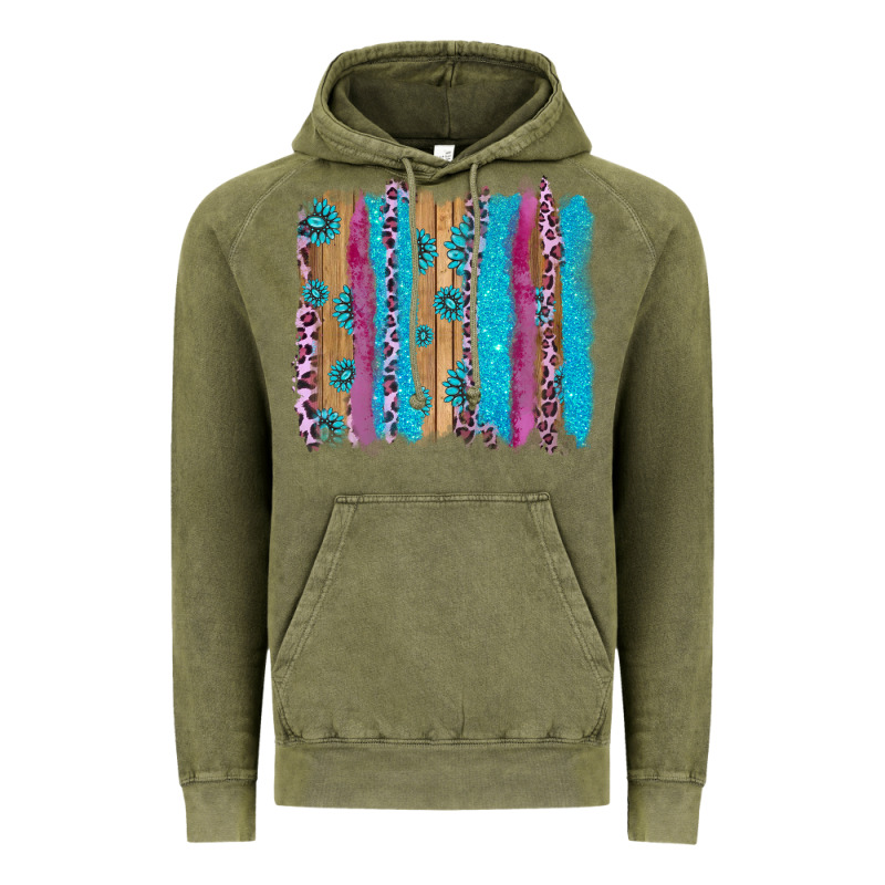 Gemstone And Pink Leopard Brushstrok Vintage Hoodie by AdoDesignShop | Teevron