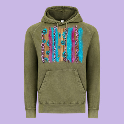 Gemstone And Pink Leopard Brushstrok Vintage Hoodie Designed By Adodesignshop