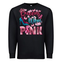 Black Queens wear pink Breast Cancer Premium Sweatshirt - NancyCooperArtShop