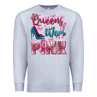 Heather Grey Queens wear pink Breast Cancer Premium Sweatshirt - NancyCooperArtShop