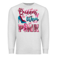 Oatmeal Heather Queens wear pink Breast Cancer Premium Sweatshirt - NancyCooperArtShop