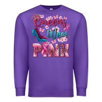 Purple Queens wear pink Breast Cancer Premium Sweatshirt - NancyCooperArtShop