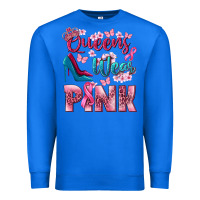 True Royal Queens wear pink Breast Cancer Premium Sweatshirt - NancyCooperArtShop