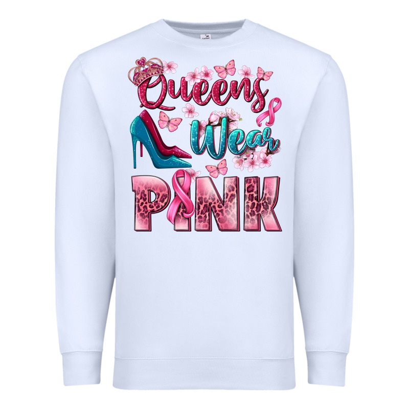 Queens Wear Pink Breast Cancer Premium Sweatshirt by NancyCooperArtShop | Teevron