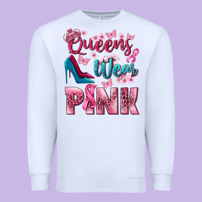 Queens Wear Pink Breast Cancer Premium Sweatshirt Designed By Nancycooperartshop