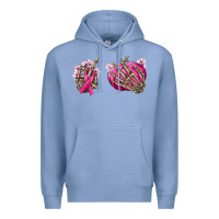 Colony Blue Breast Cancer skeleton hands Premium Hoodie - NancyCooperArtShop
