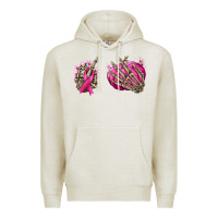 Oatmeal Heather Breast Cancer skeleton hands Premium Hoodie - NancyCooperArtShop