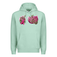 Seafoam Breast Cancer skeleton hands Premium Hoodie - NancyCooperArtShop