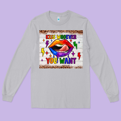 Kiss Whoever You Want Tumbler Long Sleeve Tee Designed By Jahusdesignshop