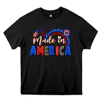 Black Made in America 4th of july Heavy Core Tee - CowGirlArtShop