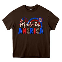 Chocolate Brown Made in America 4th of july Heavy Core Tee - CowGirlArtShop