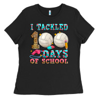 Black i tackled 100 days of school volleyball Ladies Tee - Zillion Design Studio