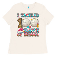 Bone i tackled 100 days of school volleyball Ladies Tee - Zillion Design Studio