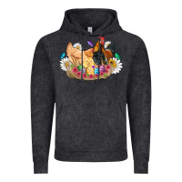 Vintage Black easter coop animals farm chicken chiks rooster flowers butterfly Vintage Hoodie - Artiststas