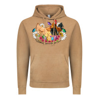 Vintage Camel easter coop animals farm chicken chiks rooster flowers butterfly Vintage Hoodie - Artiststas