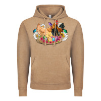 Vintage Coffee easter coop animals farm chicken chiks rooster flowers butterfly Vintage Hoodie - Artiststas