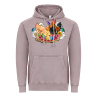 Vintage Zinc easter coop animals farm chicken chiks rooster flowers butterfly Vintage Hoodie - Artiststas