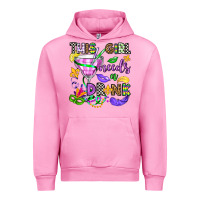 Fuchsia Pink this girl needs a drink Urban Hoodie - OliviaCreatesArt