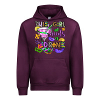 Mauve Wine this girl needs a drink Urban Hoodie - OliviaCreatesArt