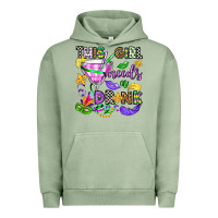 Pigment Oil Green this girl needs a drink Urban Hoodie - OliviaCreatesArt