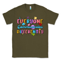Army Green everyone communicates differently Classic Tee - MaliasSmallBusiness