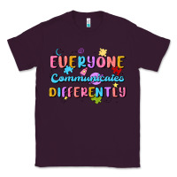 Plum everyone communicates differently Classic Tee - MaliasSmallBusiness