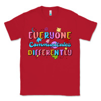 Red everyone communicates differently Classic Tee - MaliasSmallBusiness