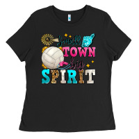 Black small town big spirit volleyball Ladies Tee - Zillion Design Studio