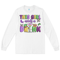 White this girl needs a drink Long Sleeve Tee - MaliasSmallBusiness
