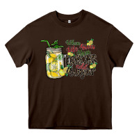 Chocolate Brown when life gives you lemons add sugar Heavy Core Tee - SublimationCraftShop
