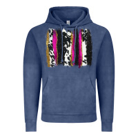 Vintage Denim cow , yellow and pink glitter brushstrokes Vintage Hoodie - AdoDesignShop