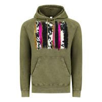 Vintage Olive cow , yellow and pink glitter brushstrokes Vintage Hoodie - AdoDesignShop