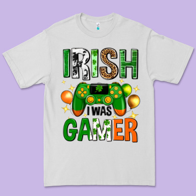 Irish I Was Gamer St. Patricks Day Premium Tee Designed By Neo Western