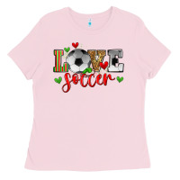 Bubblegum Pink love soccer Ladies Tee - Zillion Design Studio