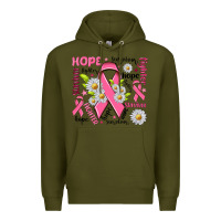 Army Green Breast Cancer Premium Hoodie - NancyCooperArtShop