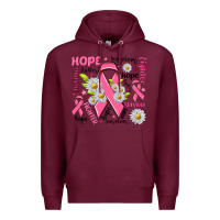 Burgundy Breast Cancer Premium Hoodie - NancyCooperArtShop