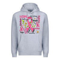 Heather Grey Breast Cancer Premium Hoodie - NancyCooperArtShop