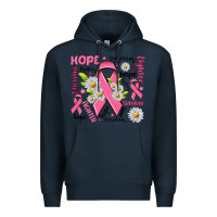 Navy Breast Cancer Premium Hoodie - NancyCooperArtShop