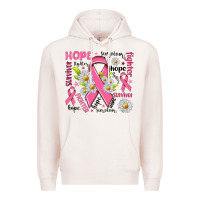 Pale Pink Breast Cancer Premium Hoodie - NancyCooperArtShop