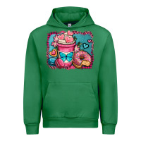 Emerald valentines day coffee cup and sweets Urban Hoodie - OliviaCreatesArt