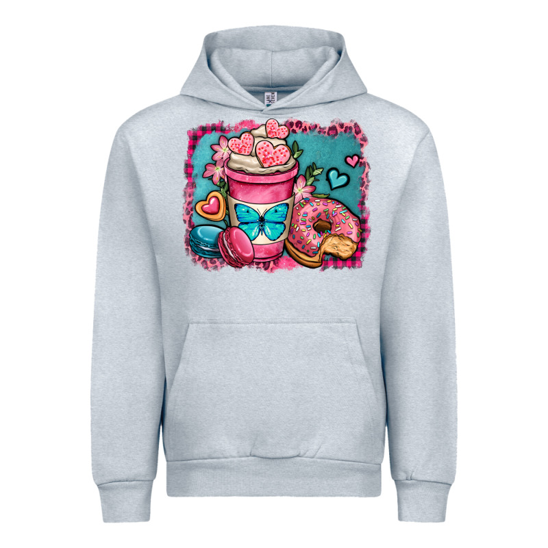Valentines Day Coffee Cup And Sweets Urban Hoodie by OliviaCreatesArt | Teevron