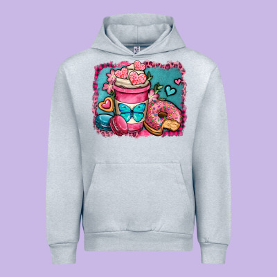 Valentines Day Coffee Cup And Sweets Urban Hoodie Designed By Oliviacreatesart