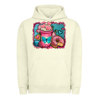 Pigment Pistachio valentines day coffee cup and sweets Urban Hoodie - OliviaCreatesArt
