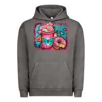 Pigment Tornado valentines day coffee cup and sweets Urban Hoodie - OliviaCreatesArt