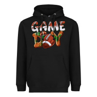 Black Game day leopard Football Heavyweight Hoodie - NancyCooperArtShop