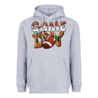 Heather Grey Game day leopard Football Heavyweight Hoodie - NancyCooperArtShop