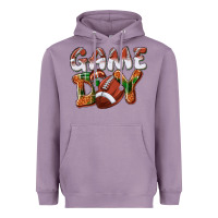 Lavender Game day leopard Football Heavyweight Hoodie - NancyCooperArtShop