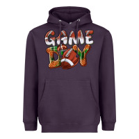 Plum Game day leopard Football Heavyweight Hoodie - NancyCooperArtShop