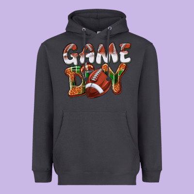 Game Day Leopard Football Heavyweight Hoodie Designed By Nancycooperartshop